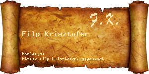 Filp Krisztofer névjegykártya